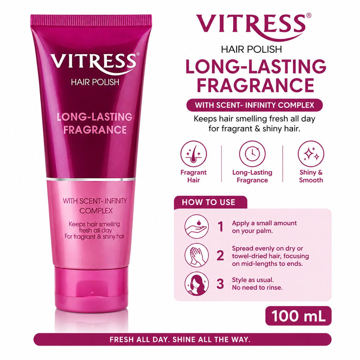 VITRESS HAIR POLISH LONG LASTING FRAGRANCE 100ML