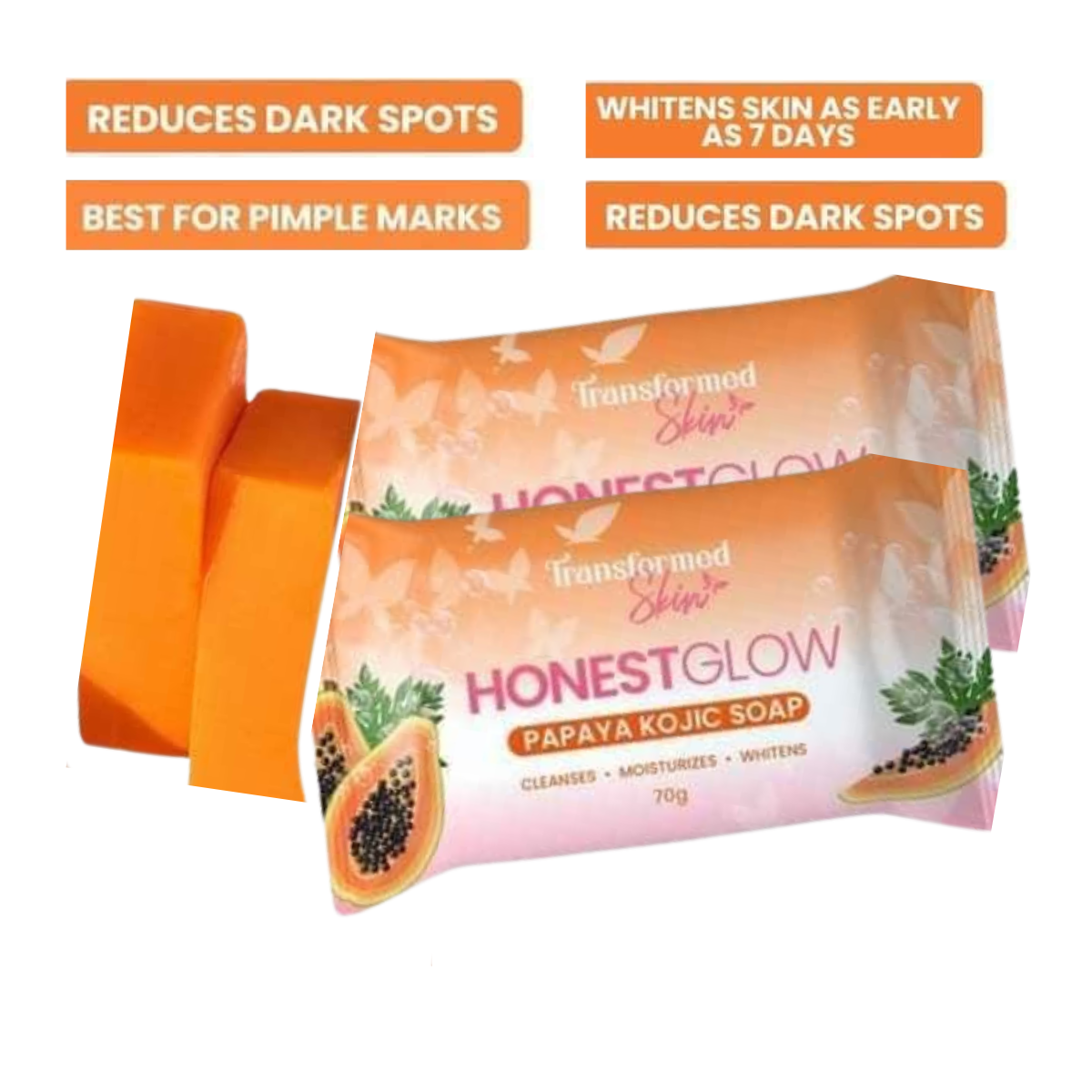 HONEST GLOW PAPAYA KOJIC BODY SOAP 70G
