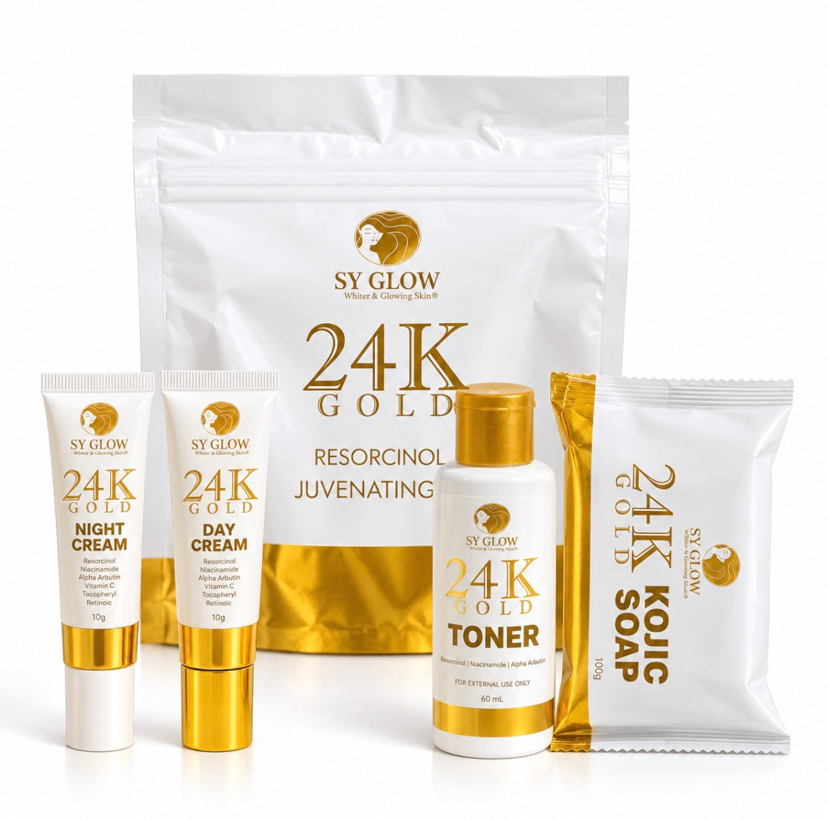 SY GLOW 24K GOLD RESORCINOL REJUVENATING SET