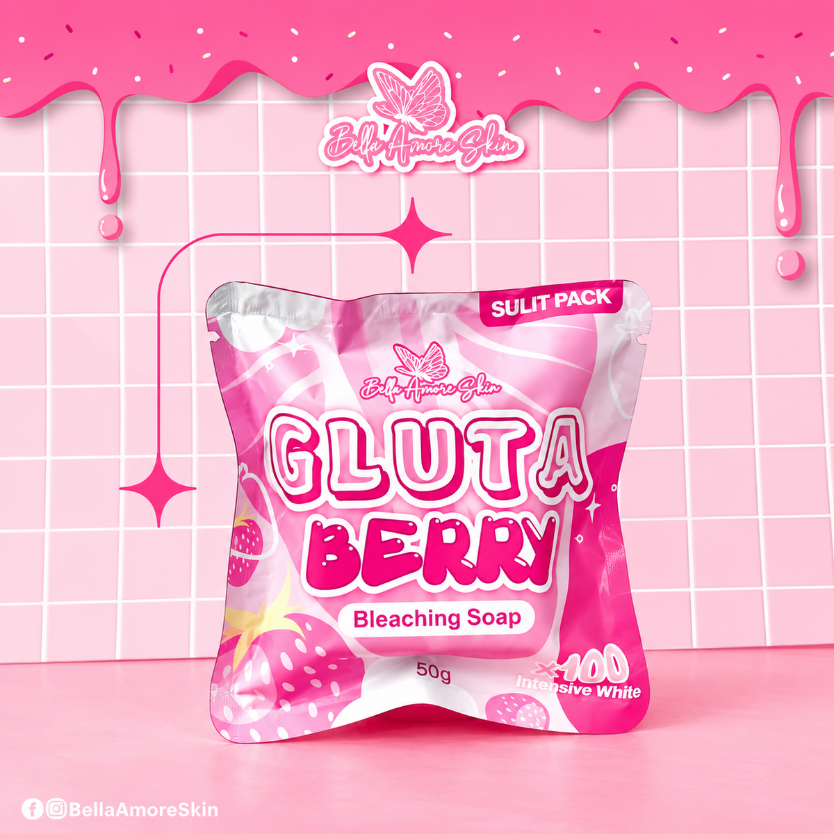 BELLA AMORE GLUTABERRY BLEACHING SOAP 50G