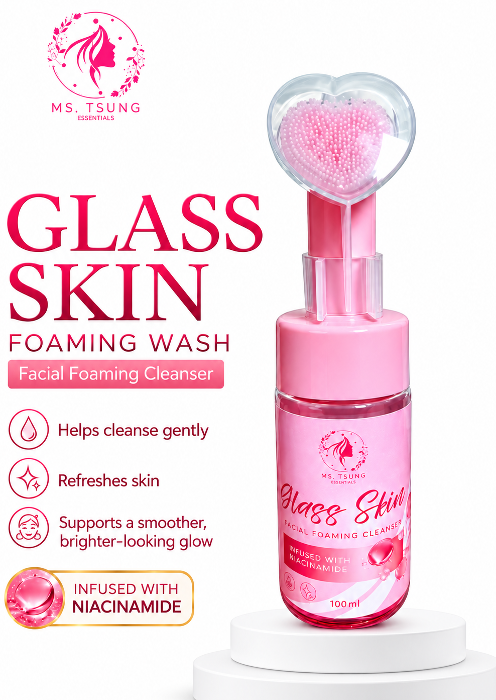 MS TSUNG GLASS SKIN FACIAL FOAM WASH 100ML
