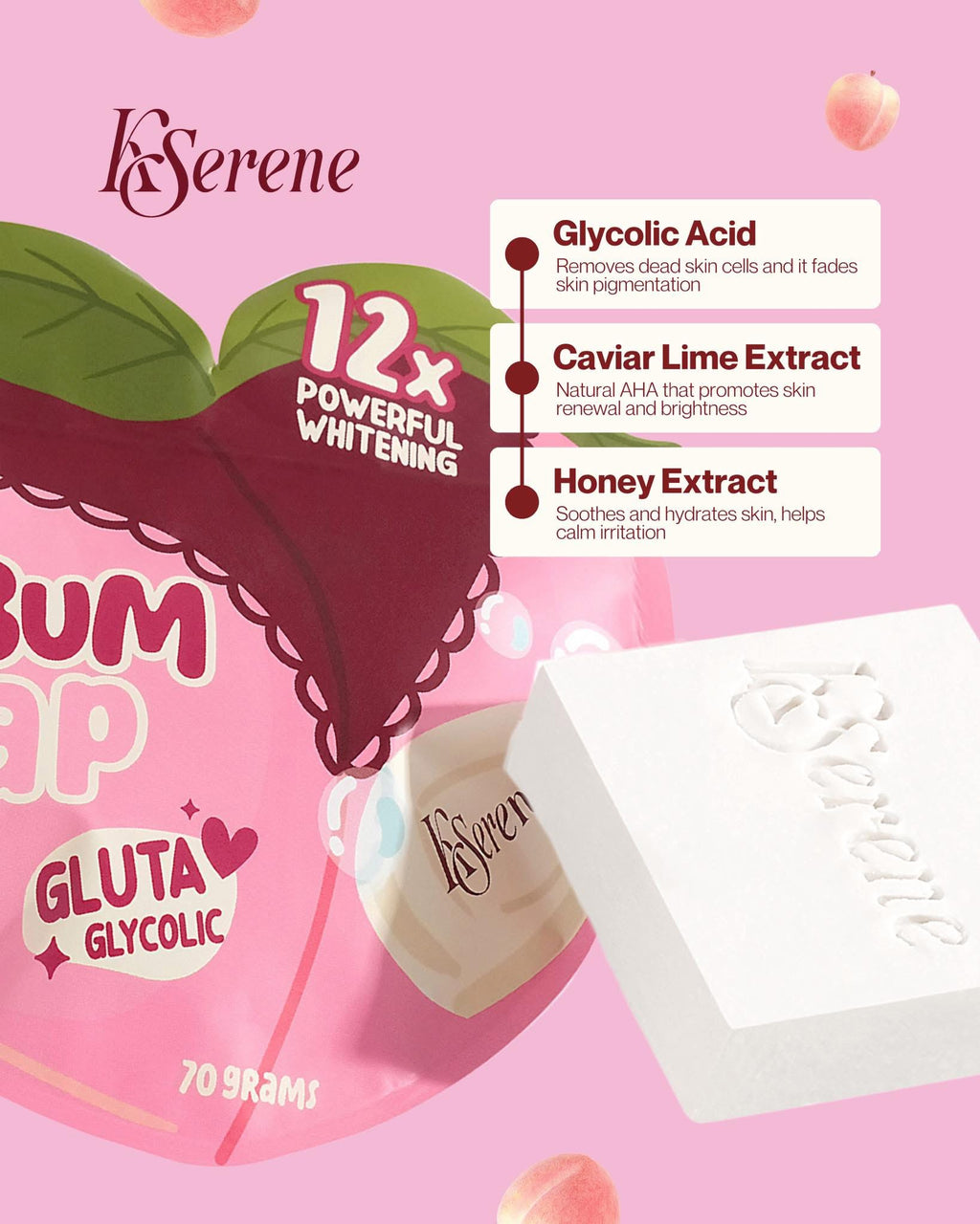 KSERENE KILIBUM GLUTA GLYCOLIC SOAP – 70G
