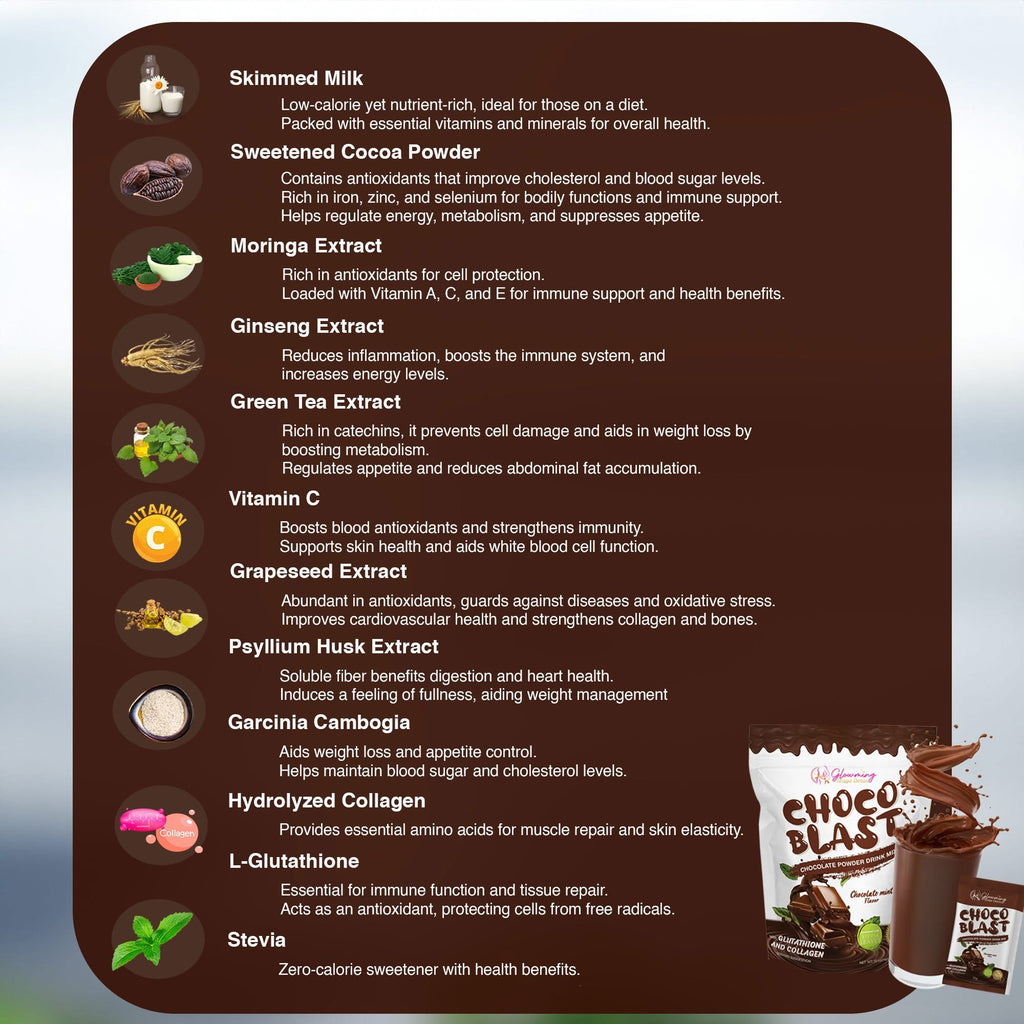 GLOWMING CHOCO BLAST – CHOCOLATE MINT DRINK MIX