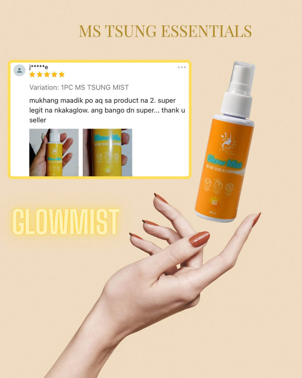 MS TSUNG GLOW MIST INSTANT GLOW FACIAL MIST 60ML