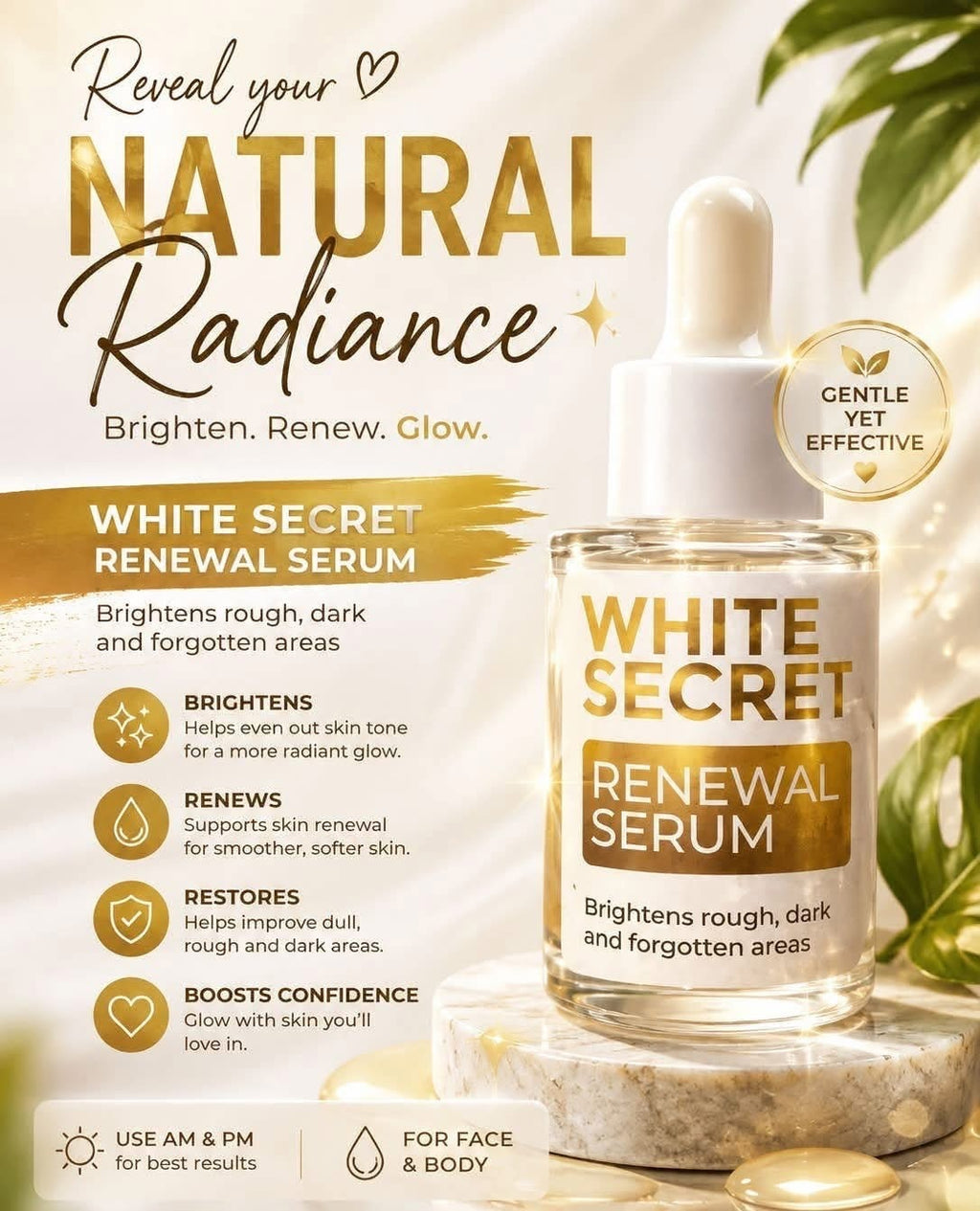 HER CHOICE  PH WHITE SECRET RENEWAL SERUM 50ML