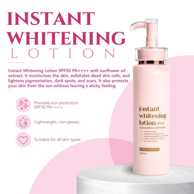 HER CHOICE PH INSTANT WHITENING LOTION SPF50 250ML