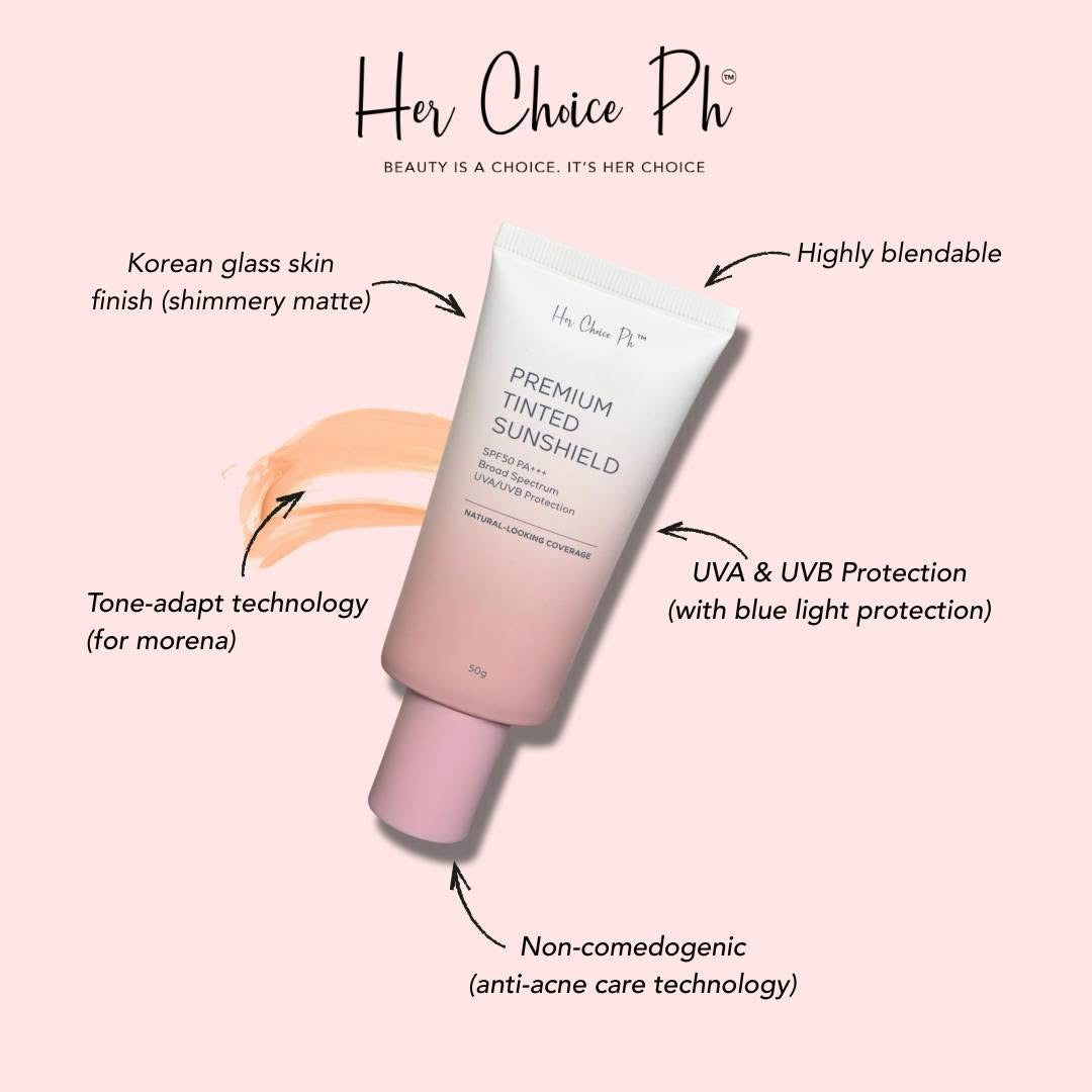 HER CHOICE PH PREMIUM TINTED SUNSCREEN SPF50 PA+++ 50G