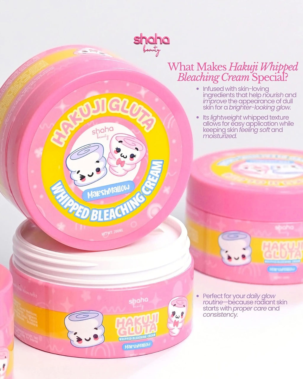 HAKUJI GLUTA MARSHMALLOW WHIPPED BLEACHING CREAM 200ML