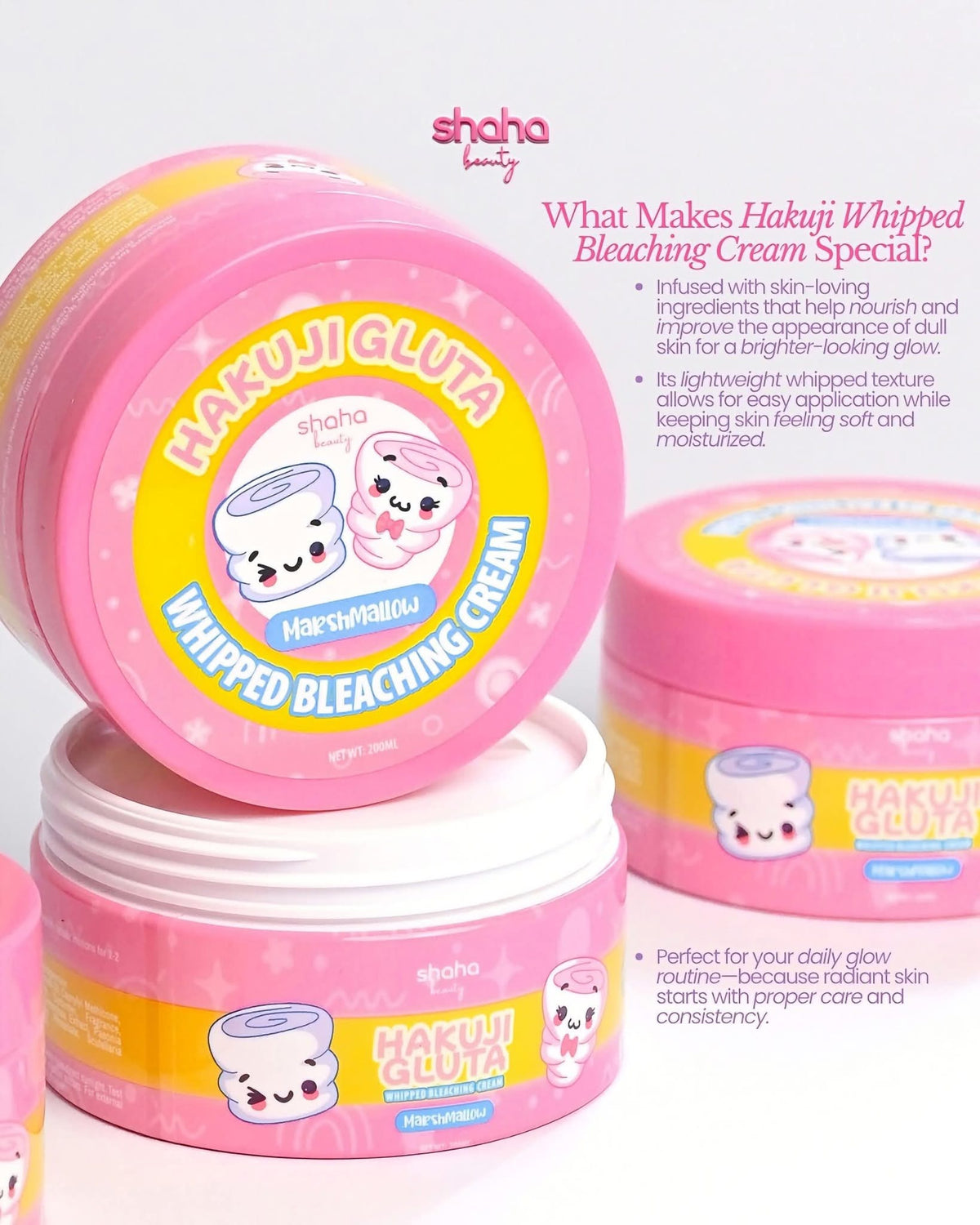 HAKUJI GLUTA MARSHMALLOW WHIPPED BLEACHING CREAM 200ML