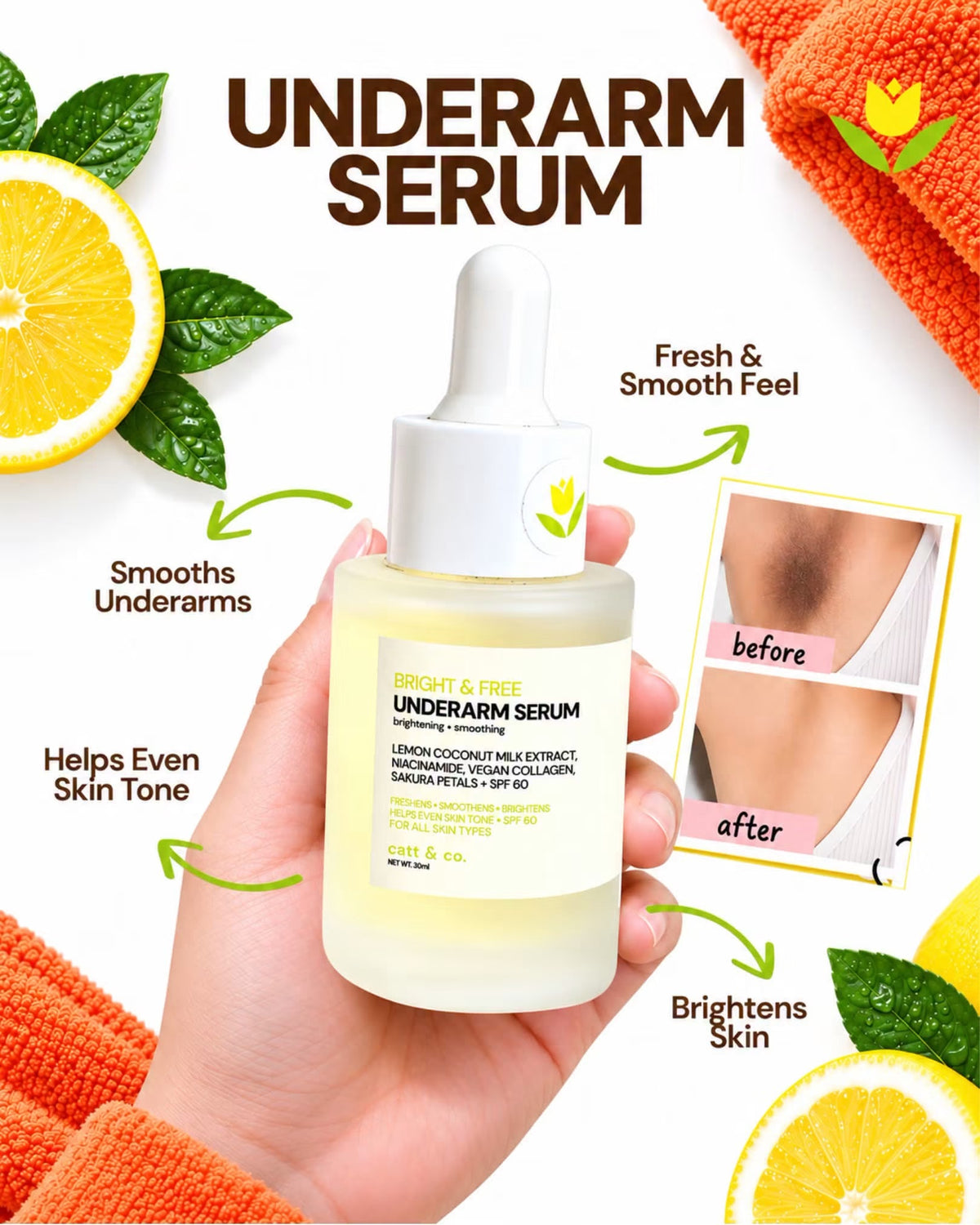 BRIGHT & FREE UNDERARM SERUM BY CATT & CO